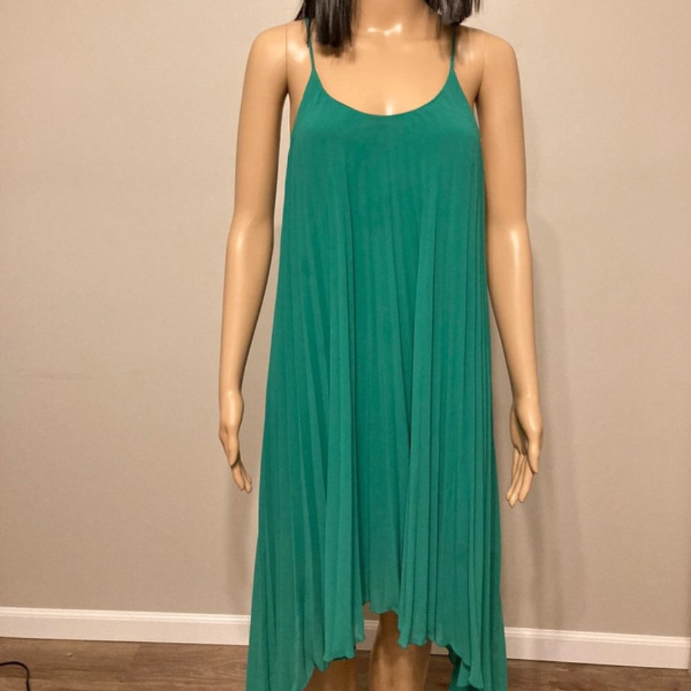 Pleated green dress